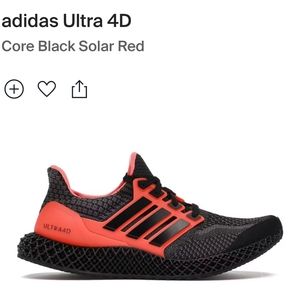 Adidas Ultra 4D men's size 8.5 US core black solar red